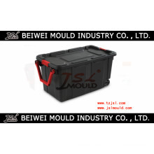 Contenedor de ruedas de almacenamiento de plástico Tote Rugged Industrial Lid Box Mold